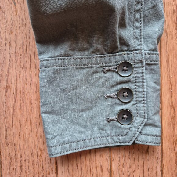 Eddie Bauer Jacket Funnel Neck Army Military Style Olive Utility Size Small - Picture 5 of 12